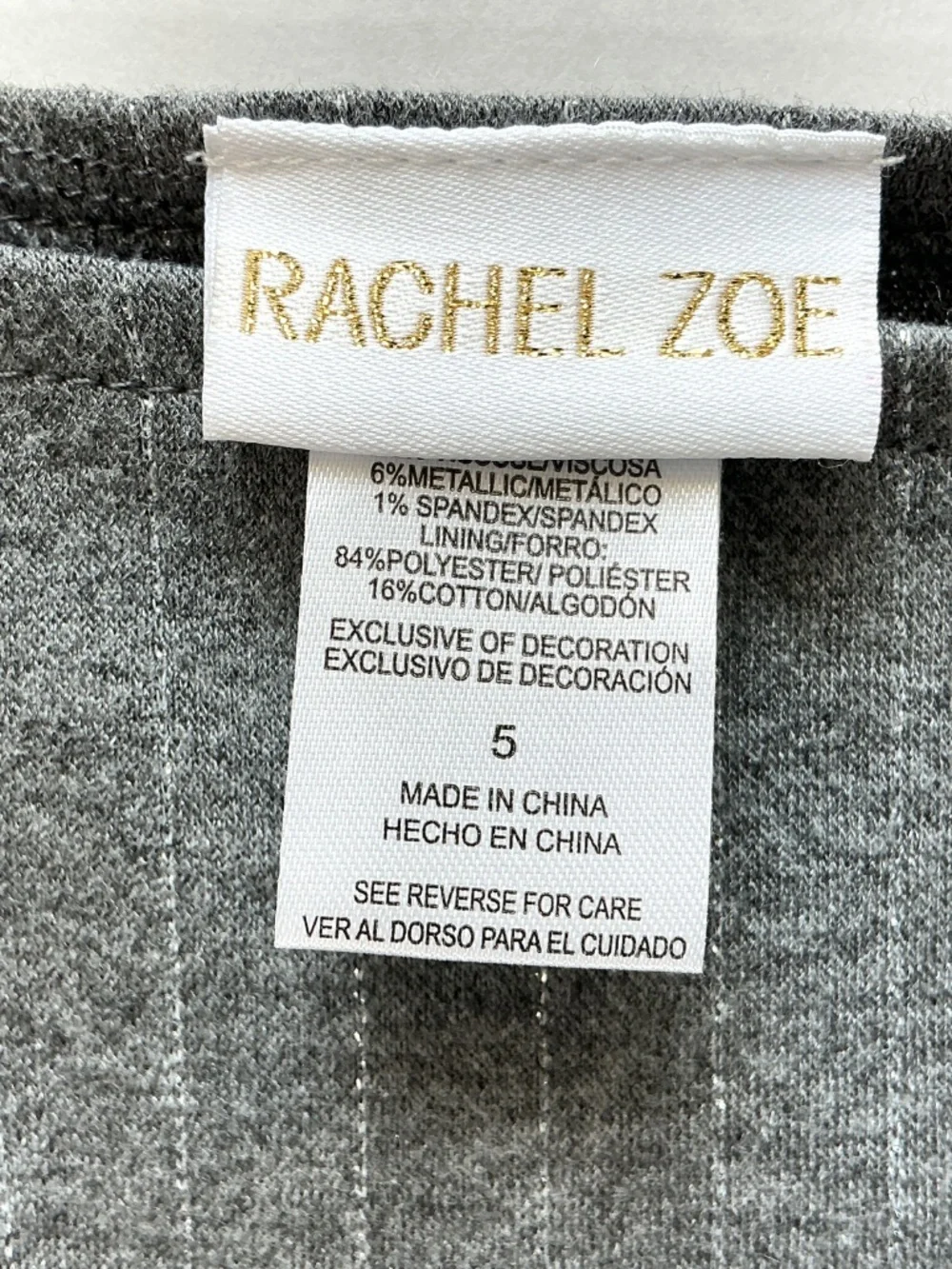 Rachel Zoe Girls Size 5 Jumper Dress Pinafore Gray & Silver Pinstripe